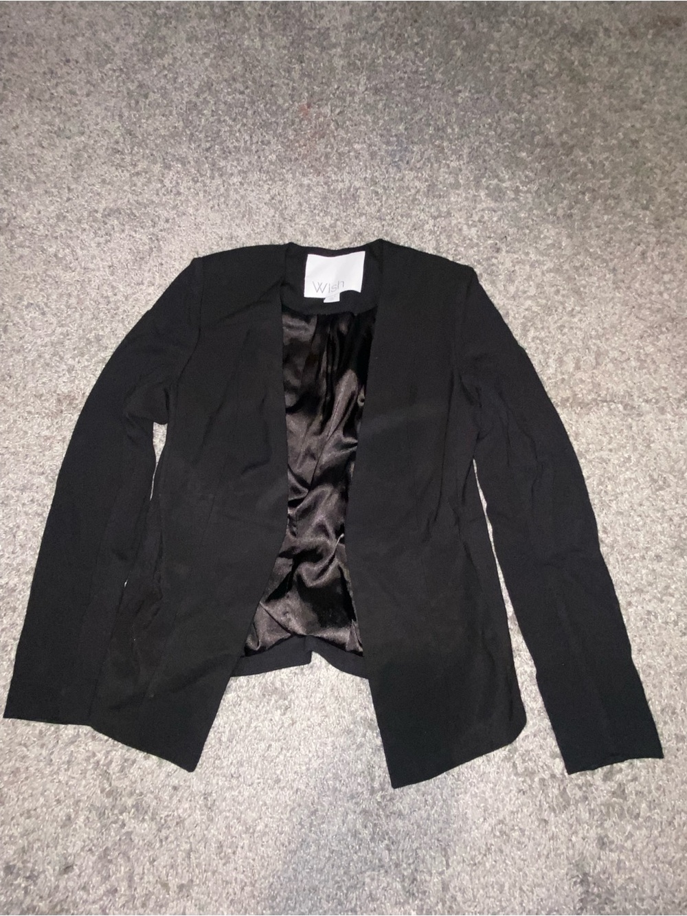 Wish Black Open-Front Blazer Jacket